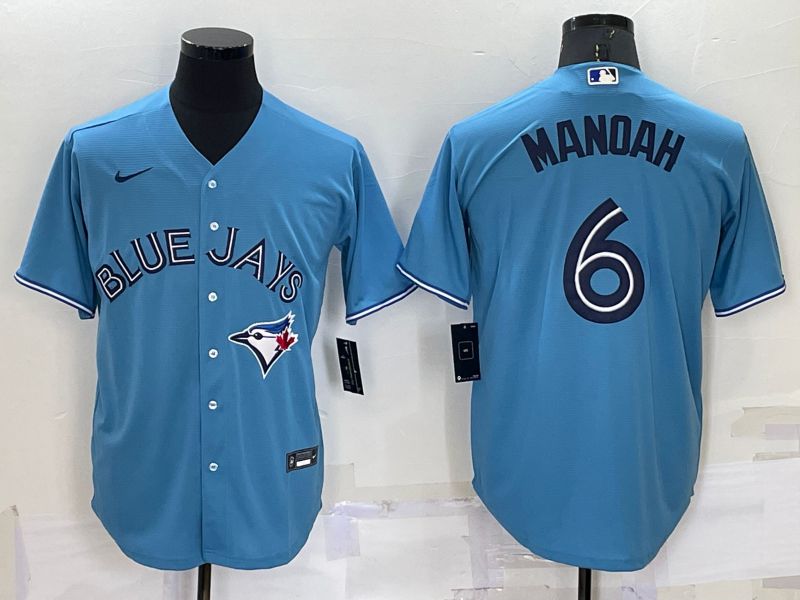 Men Toronto Blue Jays #6 Manoah Light Blue Game Nike 2022 MLB Jersey